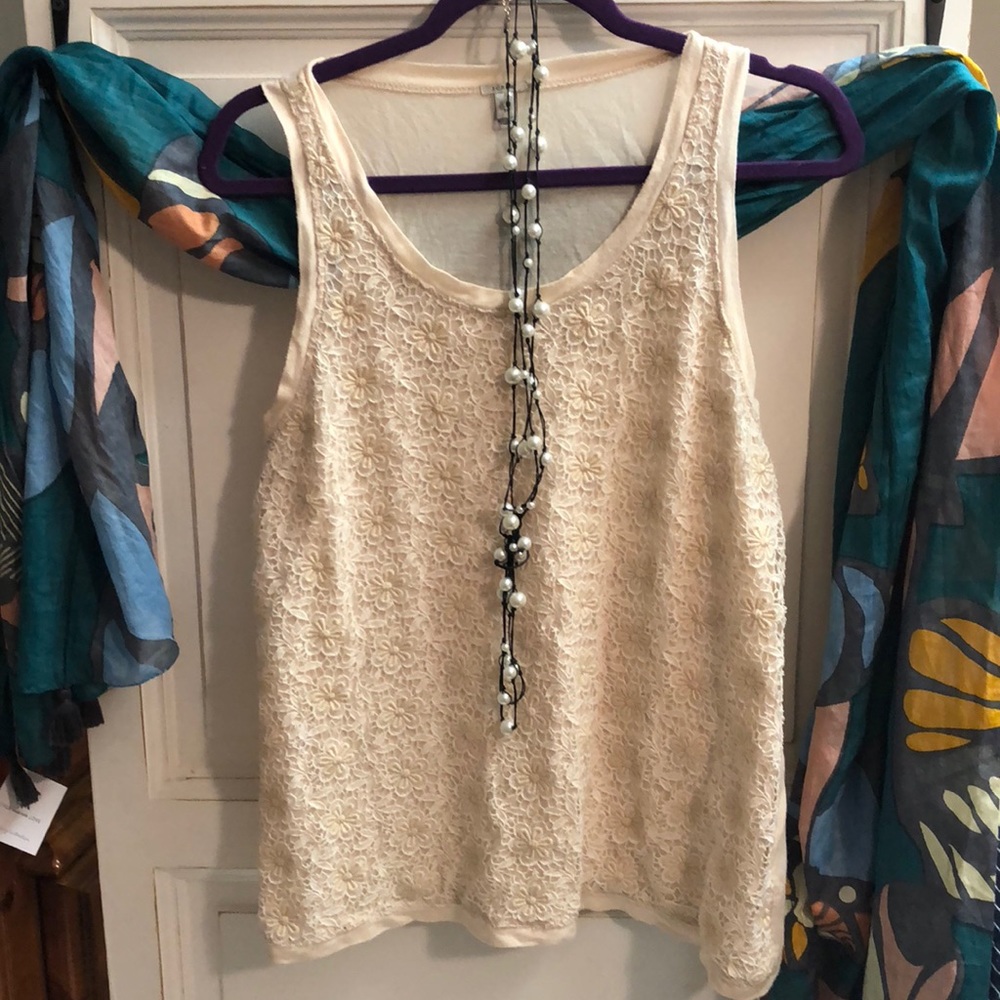 J.Crew Lace Tank Top size M